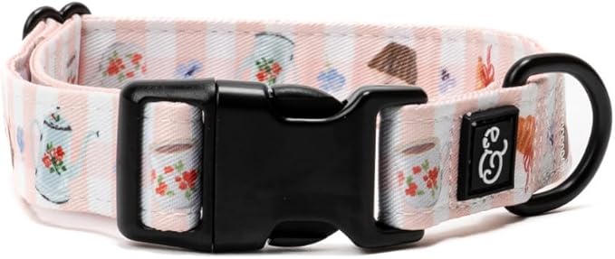Lucy & Co. Sipping Slowly Dog Collar, Adjustable Durable Dog Collar with Cute Print, Small