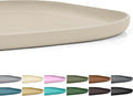 Small Silicone Pet Food Mat with Raised Edge for Food and Water Bowl, Square Dog Feeding Mats, Cat Food Trays for Floor Waterproof, Rubber Tray for Dogs and Cats, 12 x 12 x 0.7 Beige