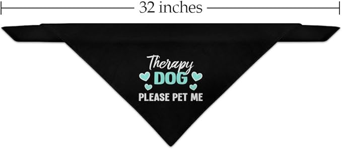 GRAPHICS & MORE Therapy Dog Please Pet Me with Hearts Dog Pet Bandana - Black