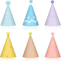 6 Pcs Birthday Hats for Dog/Cat, Mini Party Hats for Stuffed Animals, Adjustable Birthday Party Hat, Pet Accessories for Dolls, Dog, Cat, Small Animals (Multi-Color)