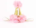 Stock Show 1st Pet Birthday Cone Hat Dogs Cats Holiday Party Hat Headwear Costume with Flowers Accessories and Adjustable Headband for Small Medium Dogs Cats Pets Baby (Pink