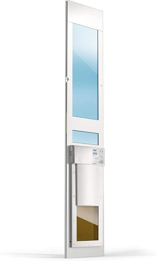 Power Pet Automatic Sliding Glass Patio Pet Door by High Tech Pet - Pet Operated Dog Door, Heavy-Duty Aluminum Frame (75" - 80 1/4"), Secure, Air Tight, for Cats and Dogs up to 30 lbs. Easy Install