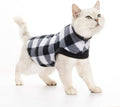 EXPAWLORER Plaid Cat Sweater - Pet Clothes Cat Puppy Vest Warm Fleece Hoodie for Cats, Fall and Cold Winter Coat Pullover Design, Buffalo Checked Sweatshirt Clothing Also for Small Dogs