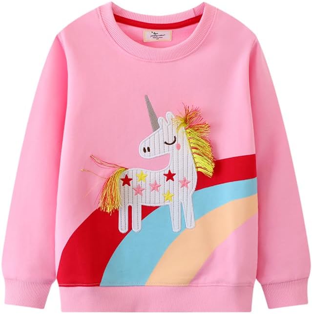 Toddler Baby Girls Cotton Sweater, Long Sleeve Crewneck Sweatshirt Pullover Kids Warm Clothing for Fall Winter