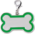 Double-Sided Personalized Dog Tags for Pets - pet ID tag, Laser Engraved Dog tag, Name tag for Dog Collar, Dog Tags for Large Dogs (Green, Bone-Shaped-Large)