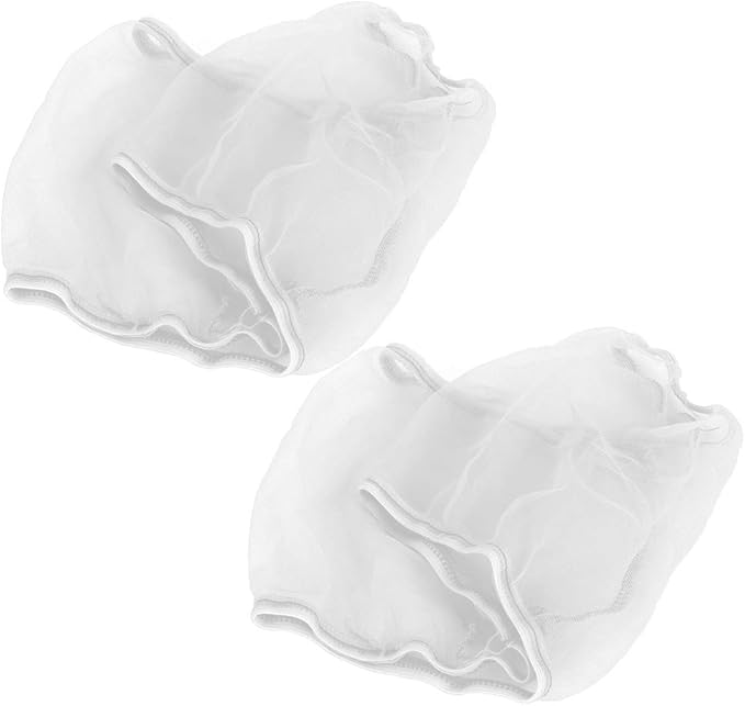 Alvinlite 2 Pieces Bird Cage Cover Seed Feather Catcher Birdcage Nylon Mesh Net Cover Soft Skirt Guard,Bird Cage Accessory(White)