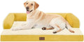 Large Dog Bed Orthopedic Washable | Beds Bolster Pet - XXL Large Big Dogs - Memory Foam - Couch Sofa - Waterproof with Removable Cover - Ginger Yellow Dog Bed