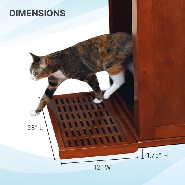 Refined Self Cleaning Litter Box Cabinet-Litter Catch White