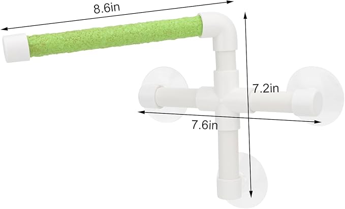 Hypeety Portable Suction Cup Bird Window and Shower Perch Toy for Bird Parrot Macaw Cockatoo African Greys Budgies Parakeet Bath Perch Toy