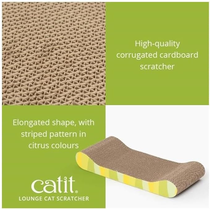 Catit Style Scratcher with Catnip - Jungle-Stripe Lounge