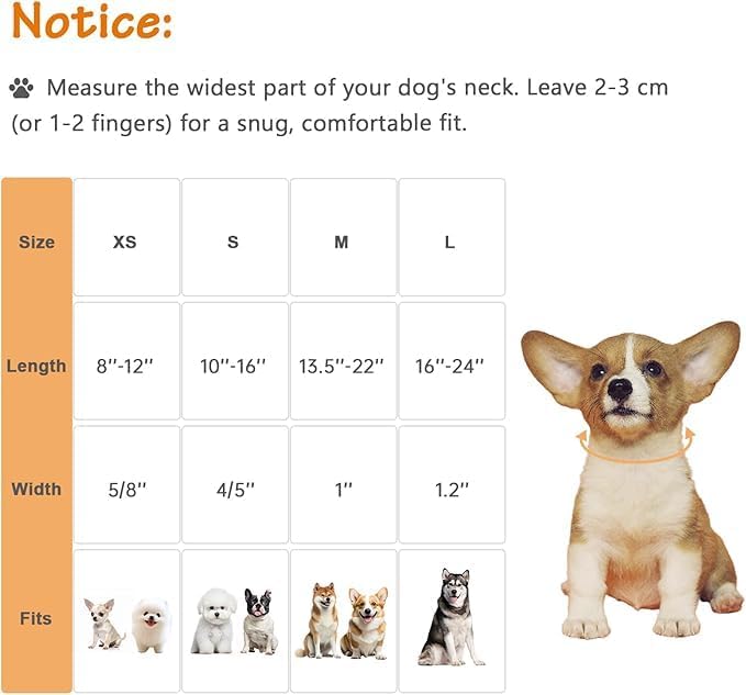 Dog Collar for Extra Small Dogs, Spring &Summer Theme Orange Small Dog Collars with Flower Pattern, Adjustable Puppy Dog Collars, Cute Girl or Boy Dog Collar Ideal for Gifts,Pet Accessory,L