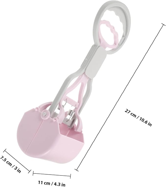 Heavy Duty Portable Poop Picker with Long Handle, Foldable Pet Waste Grabber for Walking and Outdoor Use, Lavender Color Cleaning Tool for Puppies and Adult Dogs