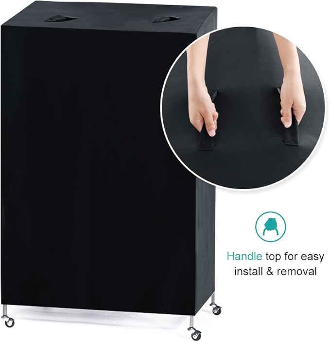 PONY DANCE Pets Product Universal Birdcage Cover Blackout & Breathable Birdcage Cover for Pets' Good Night, Large, Black, 35 L x 25 W x 47 in H