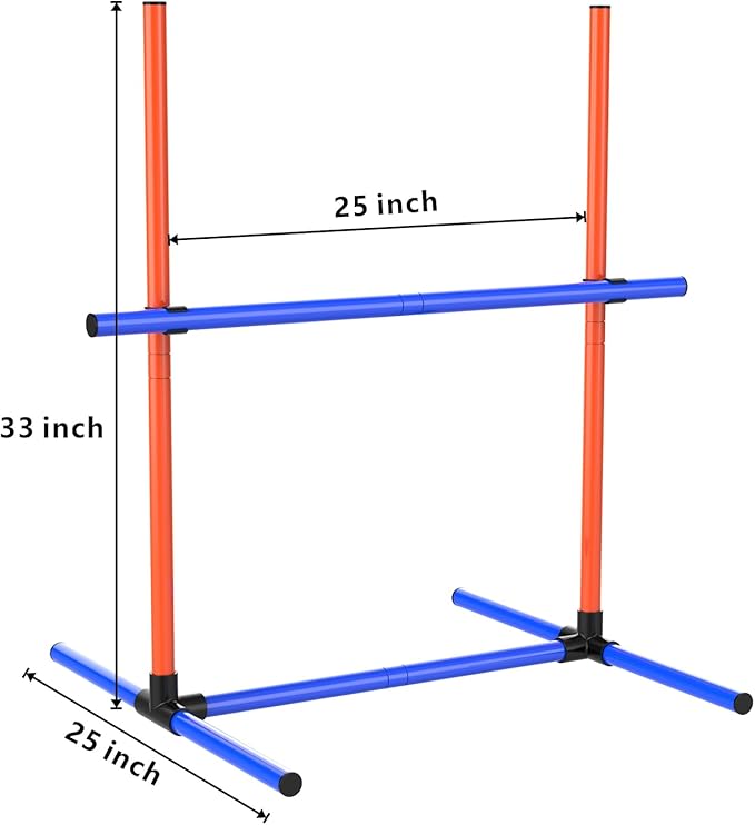 Dog Agility Training Jumping Hoop for Small Medium Dogs, Adjustable Height Pet Exercise Equipment for Outdoor Backyard (2)