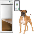 Power Pet WiFi Automatic Electronic Pet Door by High Tech Pet - Pet Operated Dog Door, App Control, 24/7 Scheduling, Secure, Air Tight, for Large Dogs (30-100 lbs.) Door Mount, Easy Install - PX2-WIFI