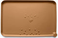 Hoki Found L Silicone Pet Food Mats Tray - Non Slip Pet Dog Cat Bowl Mats Placemat - Dog Pet Cat Feeding Mat - Waterproof Dog Cat Food Mats -Pet Water Mats for Carpet -Butterscotch