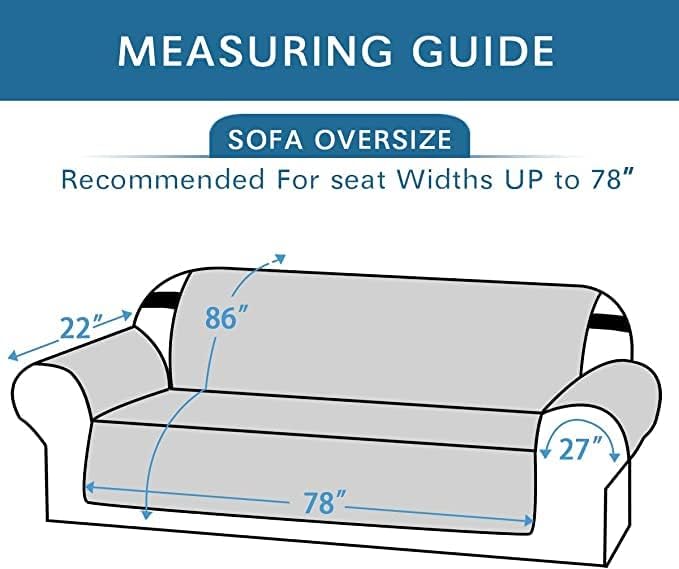 H.VERSAILTEX Reversible Sofa Slipcover Furniture Protector Water Resistant 2" Elastic Straps Sofa Cover Couch Covers Pets Kid Fit Sitting Width Up to 78" (Oversized Sofa: 86" x 132", Dark Blue/Beige)