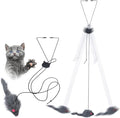 Kalimdor Interactive Cat Feather Toys,Retractable Teaser Toy ，Hanging Interactive Toys for Indoor Cats Kitten Play Chase Exercise, Kitten Mental Exercise Toys (2 Pack)