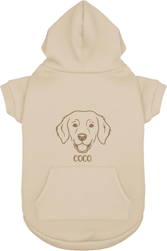 Personalized Dog Hoodie, Custom Embroidered Name Pet Hoodie, Warm Winter Outfit for Dogs, Pet Clothes, Gift for Dog Lovers 7