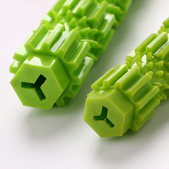 oAtm0eBcl Pet Dog Chew Toy, TPR Rubber Stick Puppy Chewy Toy for Aggressive Chewer, Teeth Cleaning & Slowing Feeding Toy for Dogs Green L