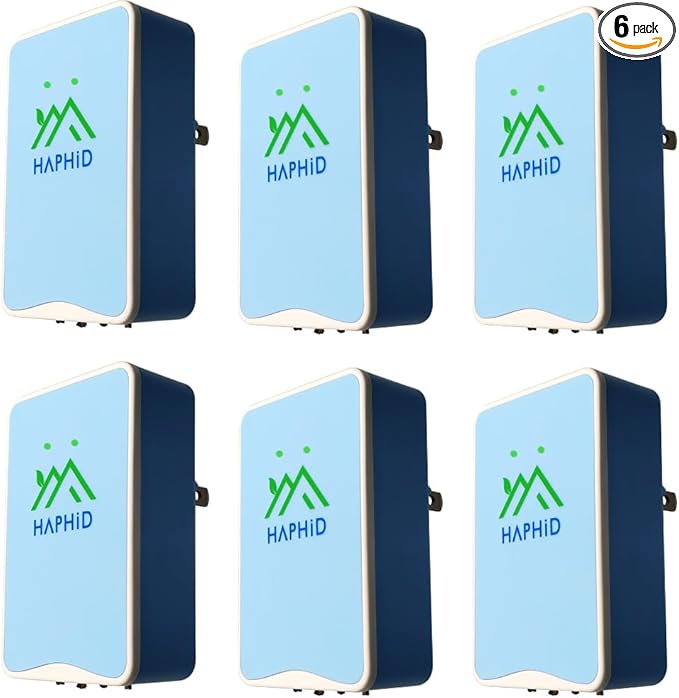 Ionizer Air Purifier/Plug In Air Purifier [Upgraded] with Ion Technology, Cat Litter Deodorizer Odor Eliminator for Purifying Pet Odors, Various Smell, Etc(Blue,6-Pack)