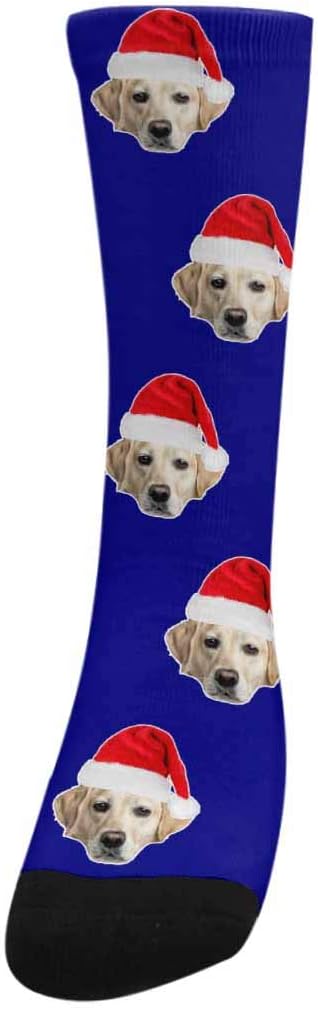Custom Face Socks, Personalized Dog Lover Pet Photo Picture on Socks Unisex Athletic Crew Socks for Men Women