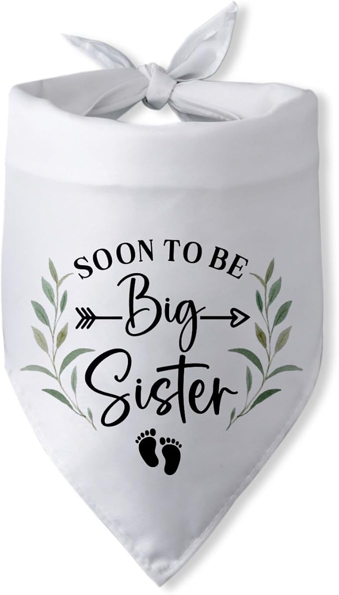 Soon to Be Big Sister Dog Bandana Baby Announcement Dog Gender Reveal Outfit Pregnancy Announcement Props Scarf Accessories Big Sister Bandana for Dogs