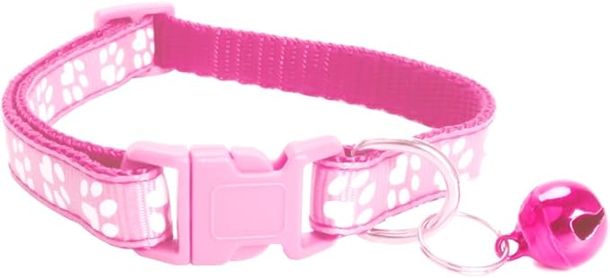 MJIYA Cat Collar with Bell, Breakaway Grid Collar with Plastic Buckle, Light Adjustable, Nylon, Kitty Collars