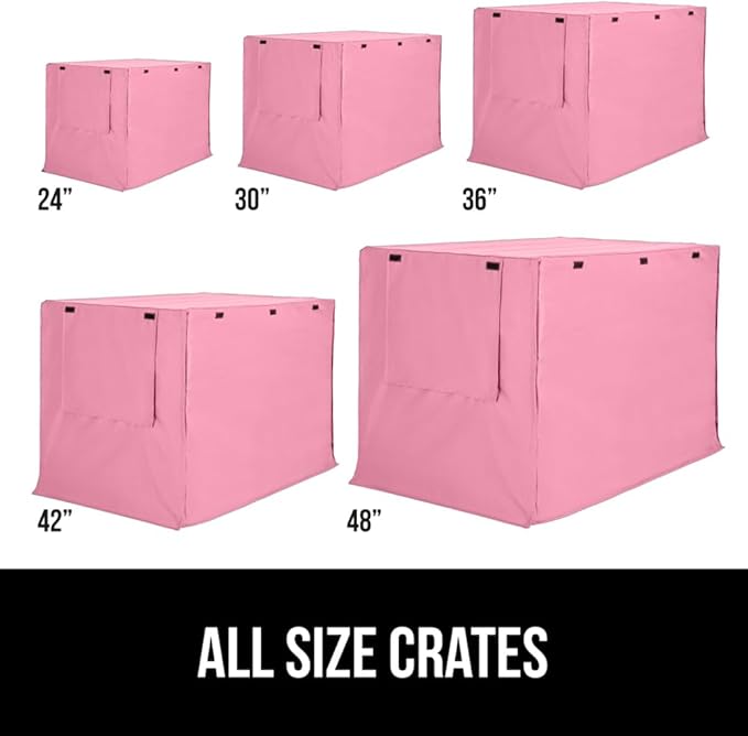 GORILLA GRIP Dog Crate Covers Compatible with Amazon Basics Dog Crates, All Sides Open, Privacy Cover Fits 36" Wire Kennel, Breathable Mesh Windows, Light Reducing Puppy Training Cage Topper, Pink