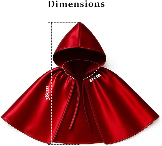 Red Cat Cloak with Hood for Indoor Cats, Funny Superhero Cosplay Halloween Costume for Pets, Cute Cape for Party Photos and Dress-Up – Big/Middle Size