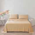 DUJUIKE Waterproof Bed Cover for Dog and Cats,Pet Hair Resistant Bed Sheet Cover, Protective Bed Liner Cover with 100% Waterproof Breathable Thin Fabric (Apricot Yellow, Twin 63 * 90 inch)