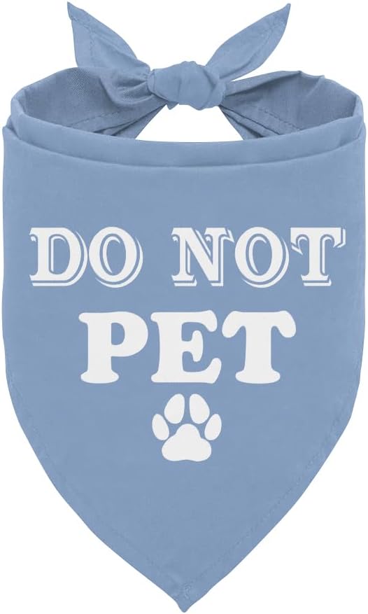 Do Not Pet Dog Bandana, Baby Blue Dog Bandana, Funny Cute Dog Bandana, Pet Dog Triangle Scarf, Pet Dog Scarf Accessories, Gift for Dog Lover, Dog Bandana for Small Medium Large Dogs (E60)