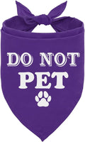 Do Not Pet Dog Bandana, Purple Dog Bandana, Funny Cute Dog Bandana, Pet Dog Triangle Scarf, Pet Dog Scarf Accessories, Gift for Dog Lover, Dog Bandana for Small Medium Large Dogs (E59)