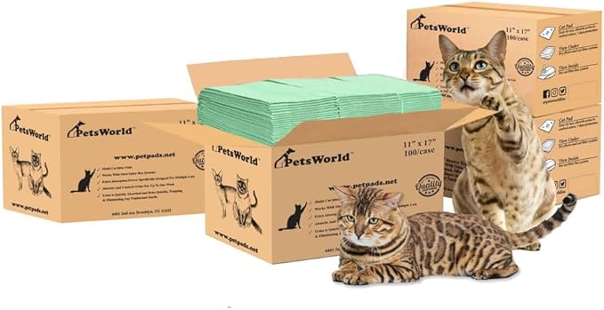 PetsWorld Universal Fit Multi-Cat Pad Refills for Litter Box, Fresh Scented, Ultra-Absorbent, Odor Control, Pack of 400