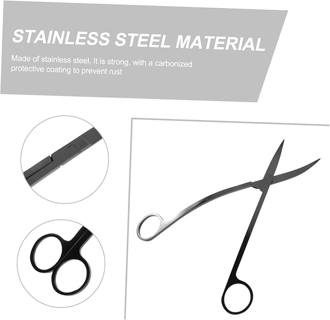 Stainless Steel Aquarium Plant Scissors for Trimming Aquatic Plants Portable Fish Tank Algae Trimmer Ergonomic Handle Aquarium Cleaning Tool for Easy Maintenance