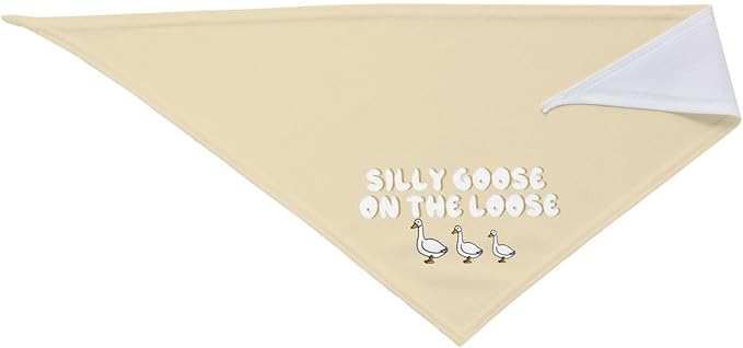 Silly Goose on The Loose Triangle Dog Bandana,Summer Bandana Funny Triangle Dogs Scarf Handkerchief Soft Adjustable Puppy Bandanas (Khaki)