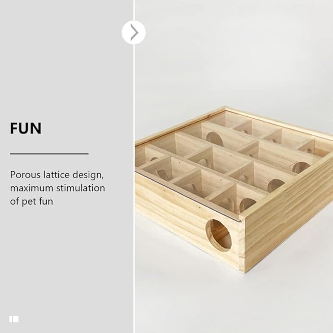 balacoo Hamster Toy Hamster Accessory Multi-Grid Mouse Maze Household Mouse Maze Chinchilla Maze Multi-Grid Maze Toy Pet Accessory Household Hamster Maze Hamster Maze Toy Wooden Mouse Maze
