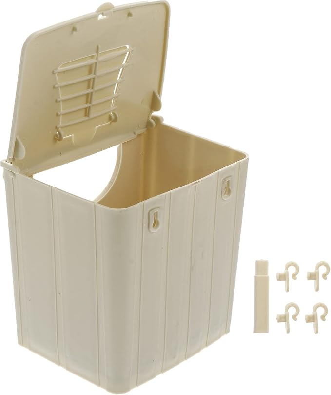 TEHAUX Parrot Breeding Box 5.1X3.9X5.1In Plastic Nesting Box Cage Mounted Bird House for Cockatiel Budgie Finch Conure with Hinged Cover Easy Clean