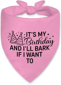 It's My Birthday and I'll Bark if I Want to Funny Dog Bandana, Happy Birthday Party Dog Bandana for Girls Puppies, Pink Party Girl Pet Scarf Accessories, Birthday Gifts for Dogs Lovers Mom Dad