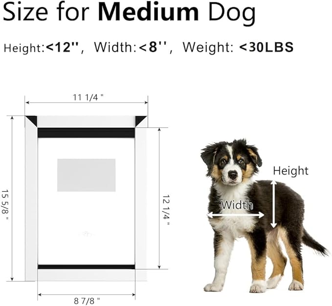 [MAVRICPOWER] Aluminum Medium Dog Door for Door, Doggy Door with 2 Sliding Lock Panels, Doggie Door for Medium Dogs Up to 30 lbs