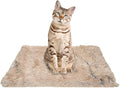 PJYuCien Dog Blankets for Small Dogs Washable - Fluffy Fuzzy Cat Blanket for Couch, Puppy Throw for Furniture with Polyester Fleece, Super Soft Plush for Pet Kitten Doggy, Brown, 16" x 24"