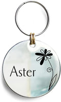 Cats Dogs ID Tags Personalized Engraving Birth Flowers Pattern for Custom Pets Collar Accessories 316L Stainless Steel Extra Small Round Name Plate
