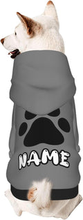 Custom Dog Hoodie Warm with Your Photo Text Logo Name Personalized Dog Clothes for Puppy Sweatshirt Hooded for Small Medium Large Dogs Girl/Boy Cats Gray