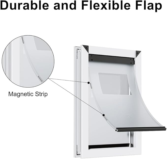 Rescumascer Aluminum XL Dog Door for Door, Extra Large Dog Door with Two Sliding Lock Panels, Pet Door for Dogs up to 220lbs