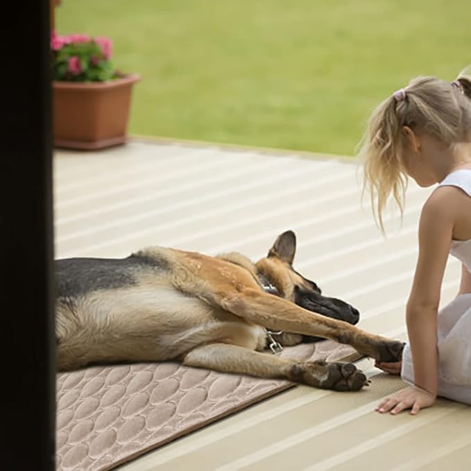 Washable Dog Cooling Mat - Ice Silk Pet Self Cooling Pad Blanket for Indoor & Outdoor Car Seats