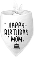 Happy Birthday Mom Dog Bandana Dog Funny White Happy Birthday Bandana for Dogs Photo Prop Pet Scarf Accessories for Pet Lovers Mom Gifts