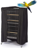 Extra Large Bird Cage Cover Breathable Waterproof Material Universal Black-Out Bird Parrot Cover Good Night Birdcage Cover Sleep Helper for Parrots Parakeets Budgies Macaw (34.5x25x47in)
