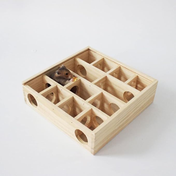 balacoo Hamster Toy Hamster Accessory Multi-Grid Mouse Maze Household Mouse Maze Chinchilla Maze Multi-Grid Maze Toy Pet Accessory Household Hamster Maze Hamster Maze Toy Wooden Mouse Maze