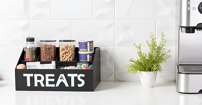 Morezi Dog Food Organizers Storage cat Treat jar Organizer Great for organizing pet Dogs Cats Birds Animal Cookie Snack in Kitchen countertop Closet Black