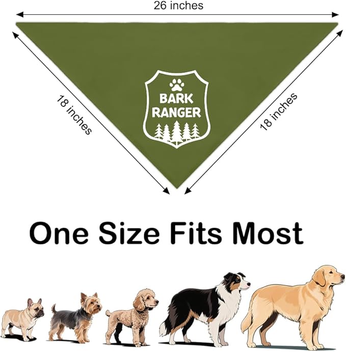 Funny Outdoor Dog Bandana, Puppy Scarf Photo Prop for Outdoor Adventure Hiking Camping Mountain, Gifts for Ranger (Forest)